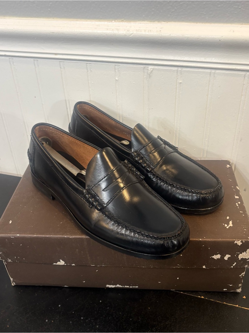 FLORSHEIM Berkley Men's Leather Penny Loafers 20191 BLACK Size 43 9.5E
